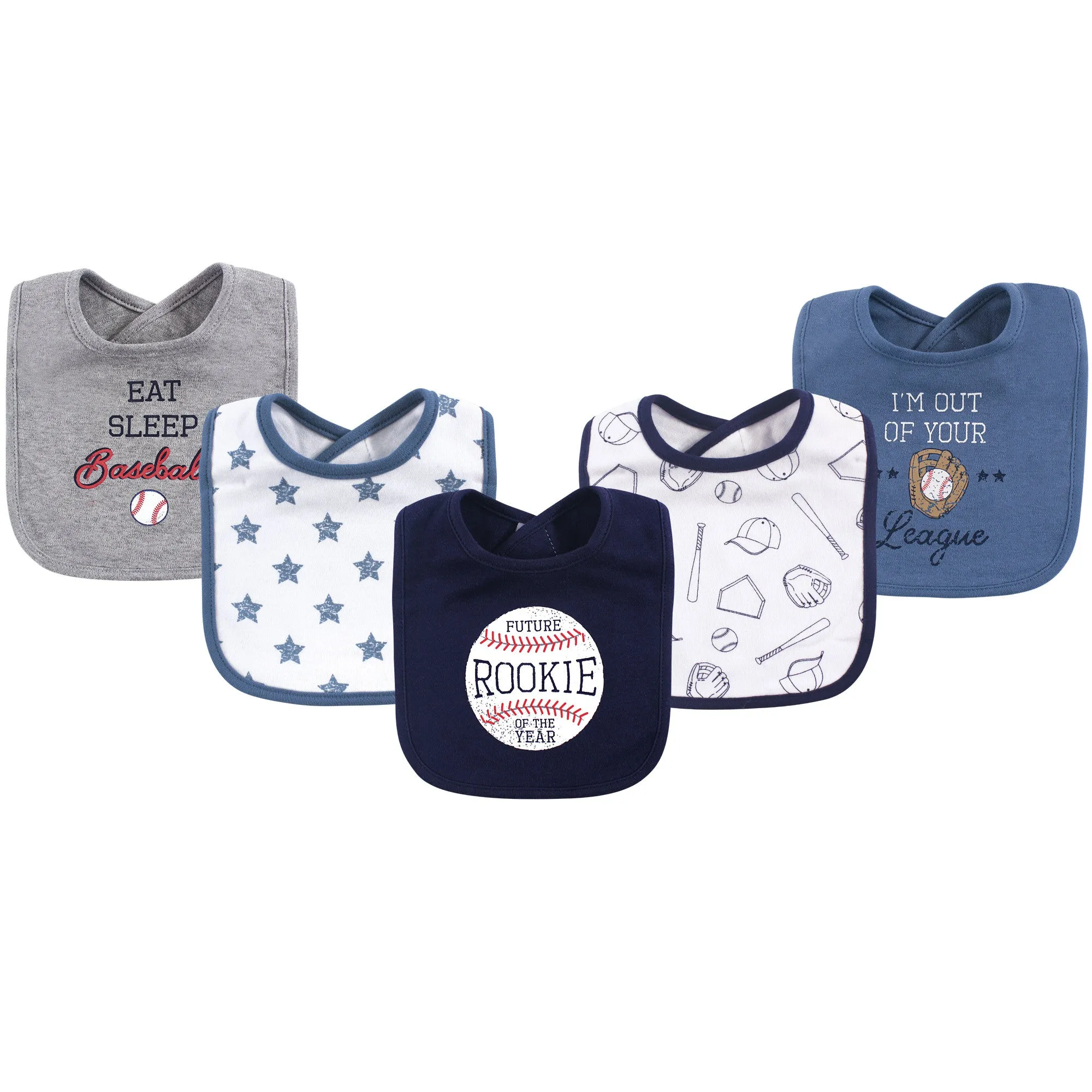 Hudson Baby Cotton Bibs, Baseball