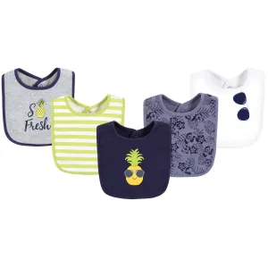 Hudson Baby Cotton Bibs, Boy Pineapple