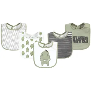 Hudson Baby Cotton Bibs, Modern Dino