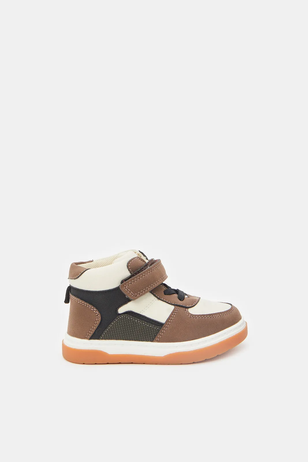 Infant Boys Brown Color Block High-Top