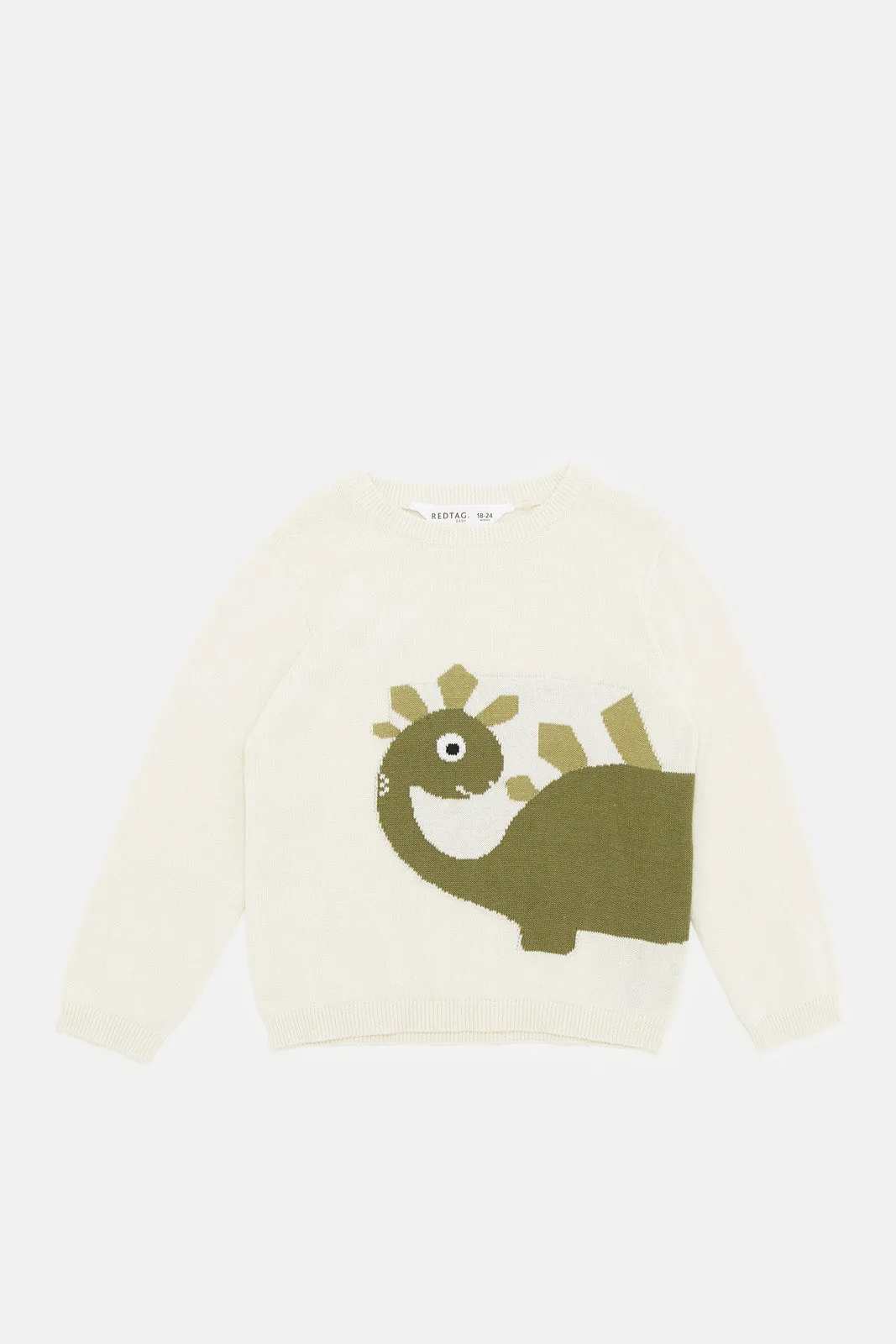 Infant Boys Cream Dino Pullover