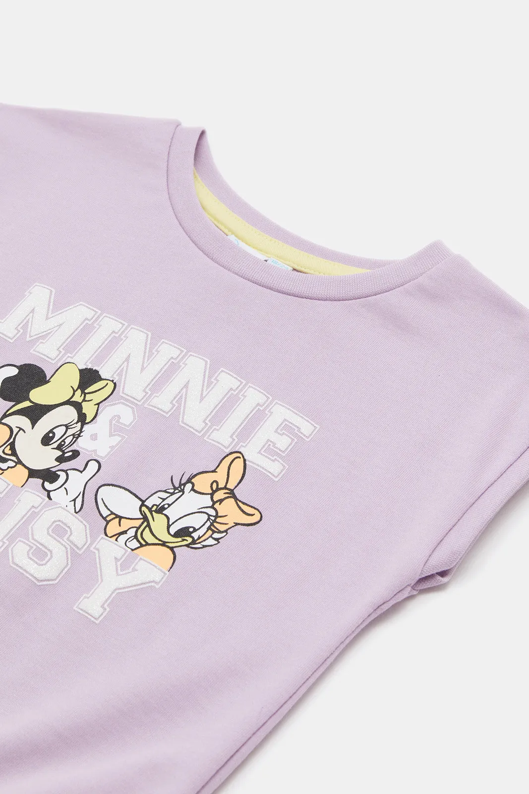 Infant Girls Lilac Minnie And Daisy Print Top