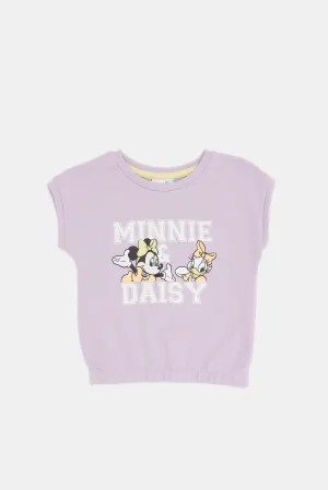 Infant Girls Lilac Minnie And Daisy Print Top