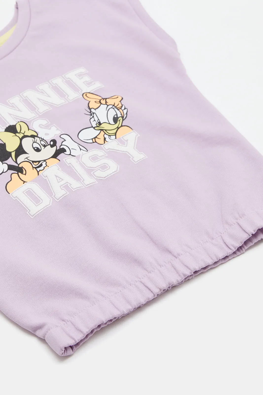 Infant Girls Lilac Minnie And Daisy Print Top