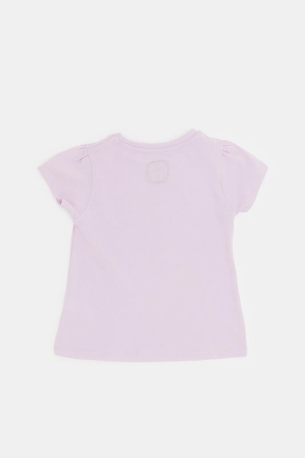 Infant Girls Lilac Placement Print T-Shirt