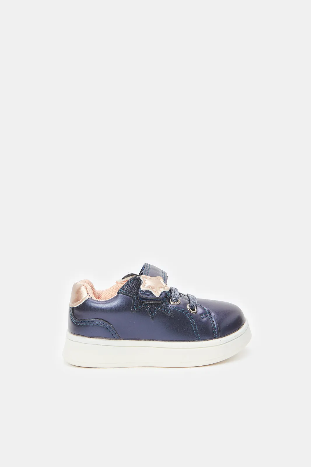 Infant Girls Navy Star Trim Sneaker