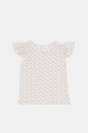 Infant Girls Pink Printed T-Shirt