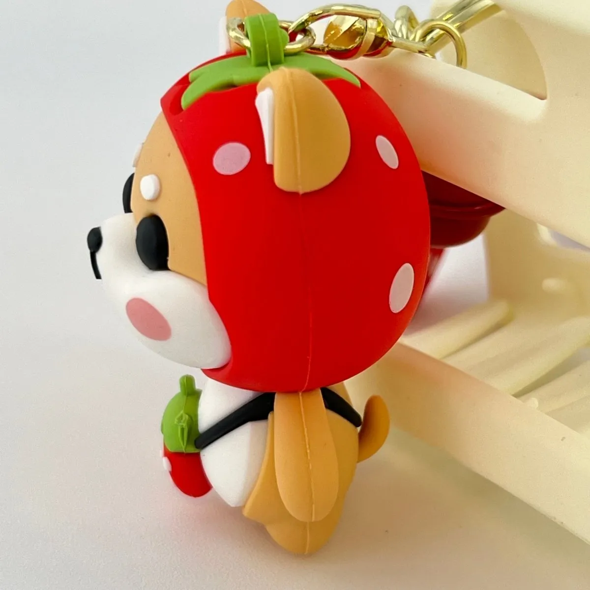 Kawaii Keychain Red Strawberry Shiba Inu