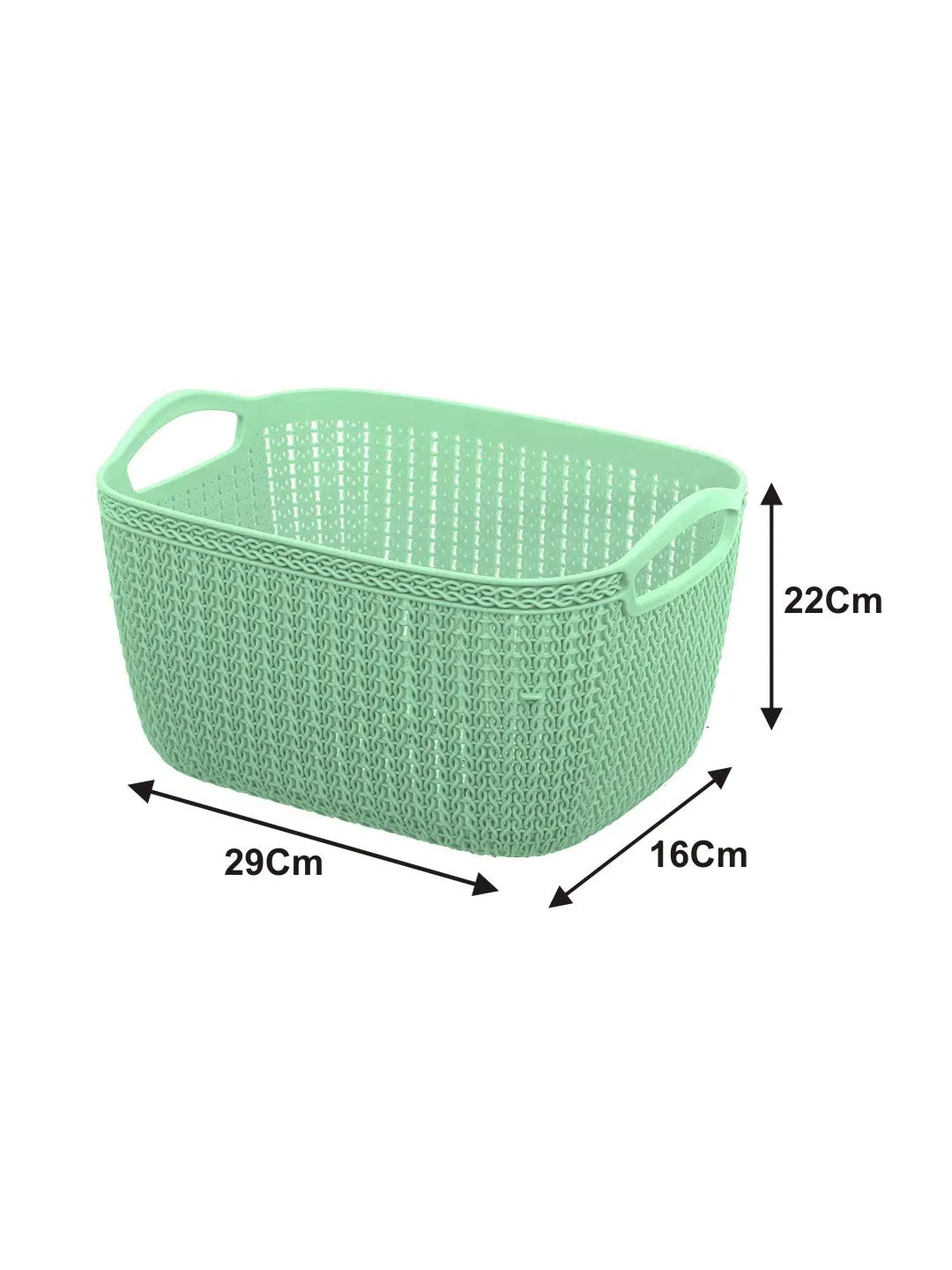 Kuber Industries Q-5 Unbreakable Plastic 3 Pieces Multipurpose Medium Size Flexible Storage Baskets with Handles (Light Green & Light Blue & Grey)-KUBMART10514