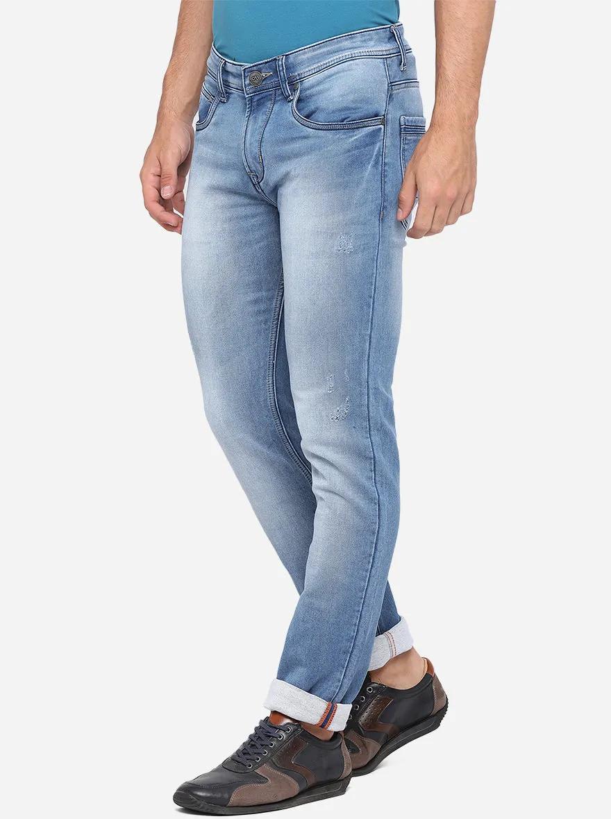 Light Blue Washed Straight Fit Jeans | JadeBlue