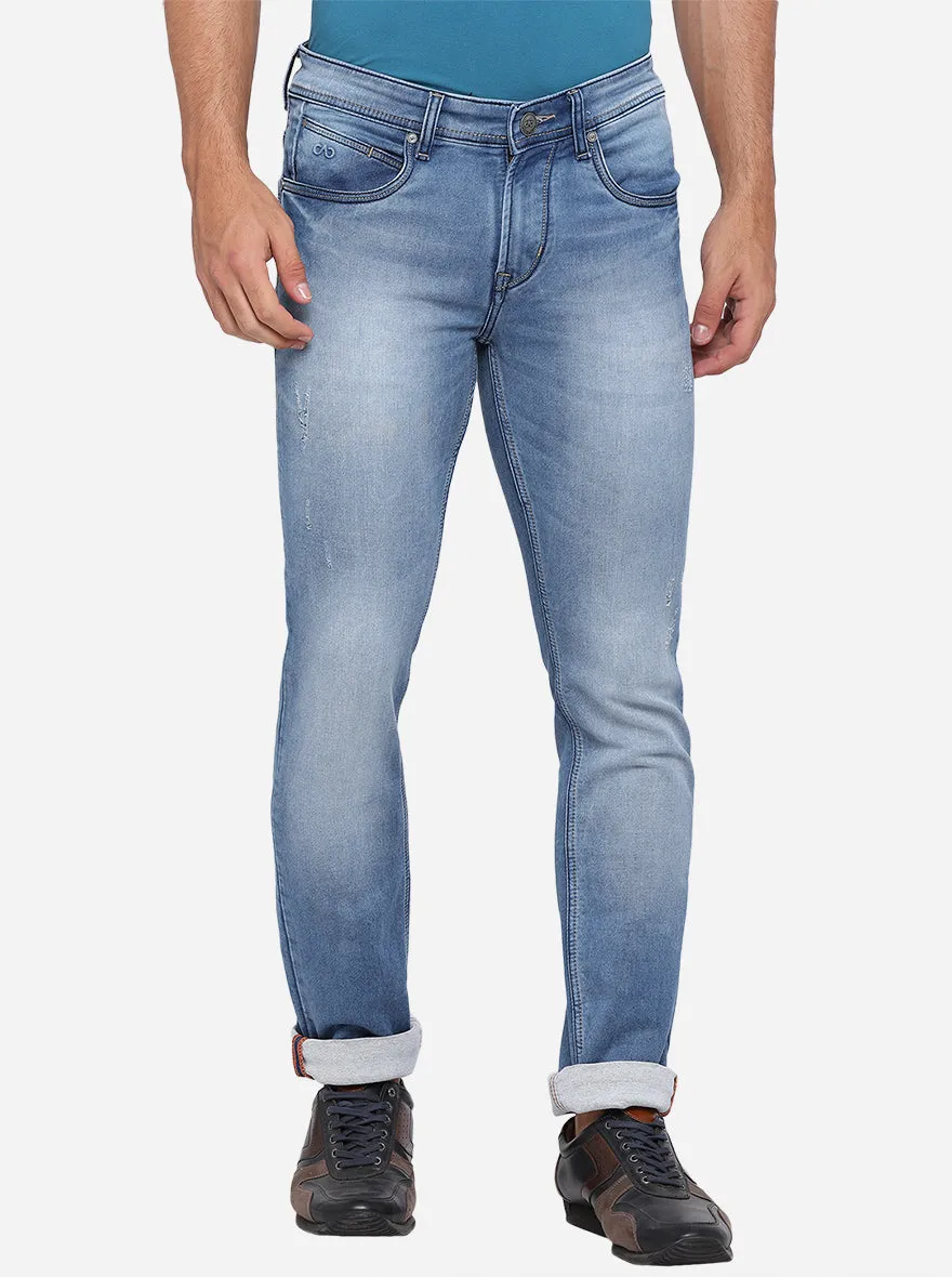 Light Blue Washed Straight Fit Jeans | JadeBlue