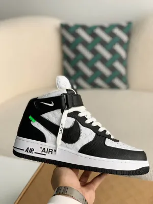 Louis Vuitton LV x Nike Air Force 1 Mid Trainer Black White Sneaker