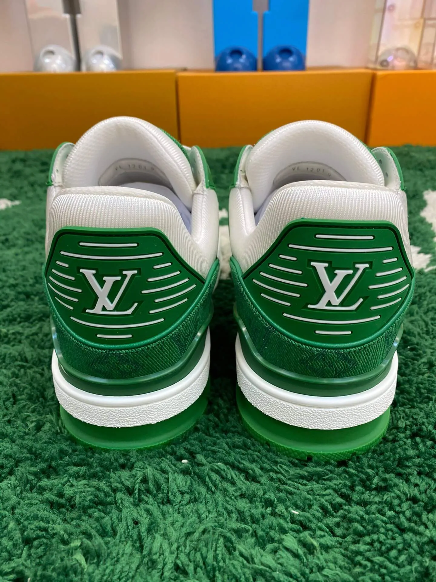 Louis Vuitton Trainer Denim Green White Sneaker