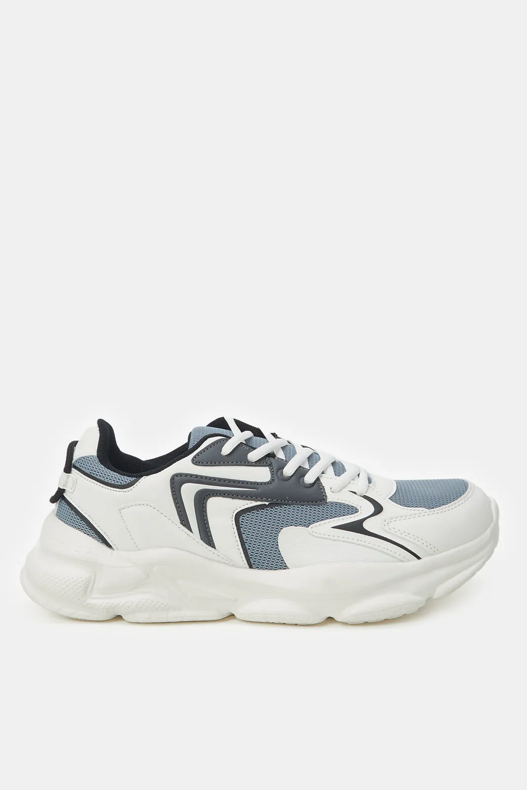 Men White Colour Block Chunky Sneaker