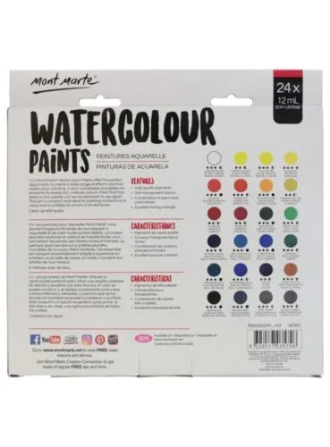 MONT MARTE SIGNATURE WATERCOLOUR PAINTS  24COLX12ML