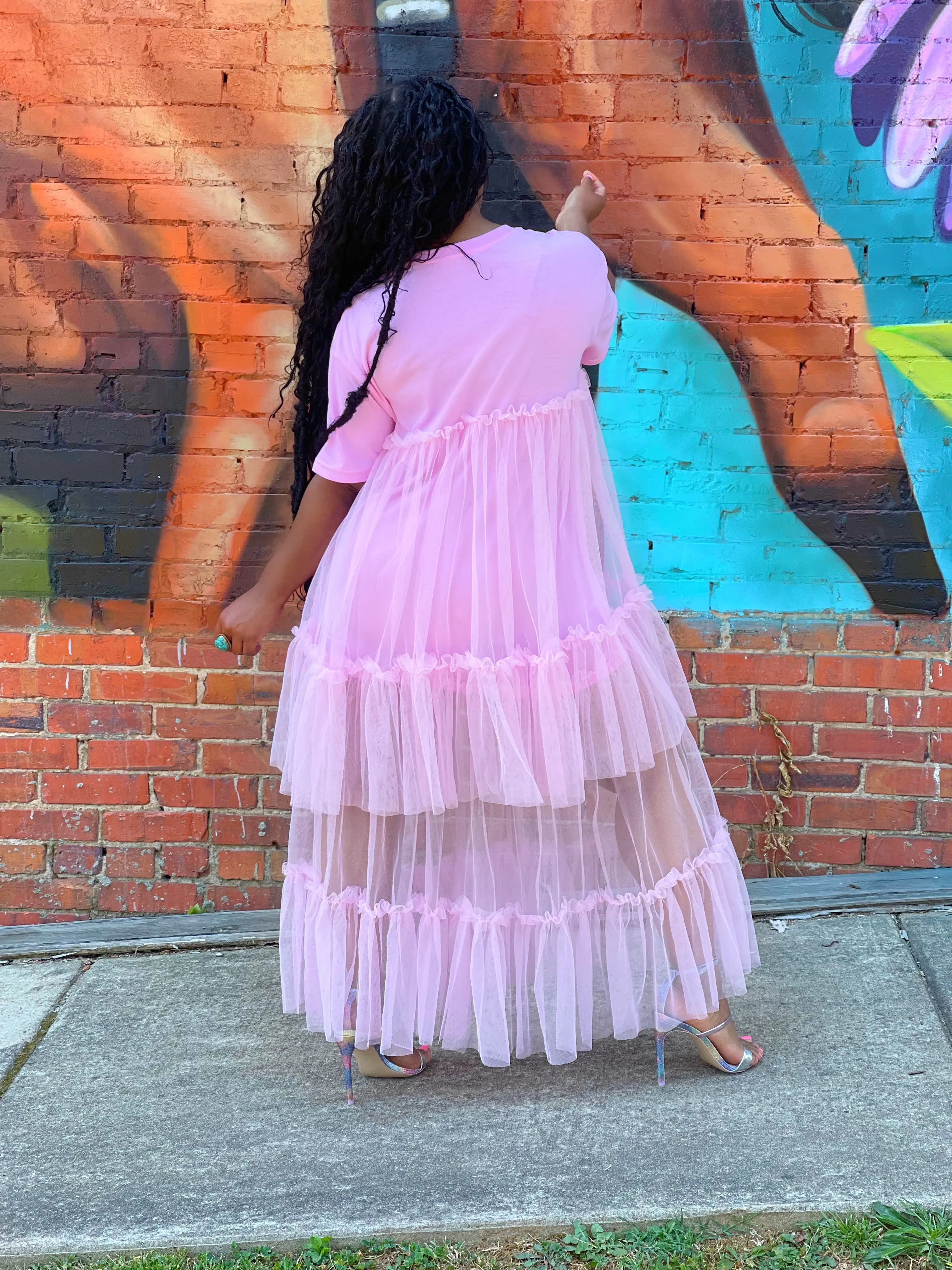 Pink Petal T-shirt Dress