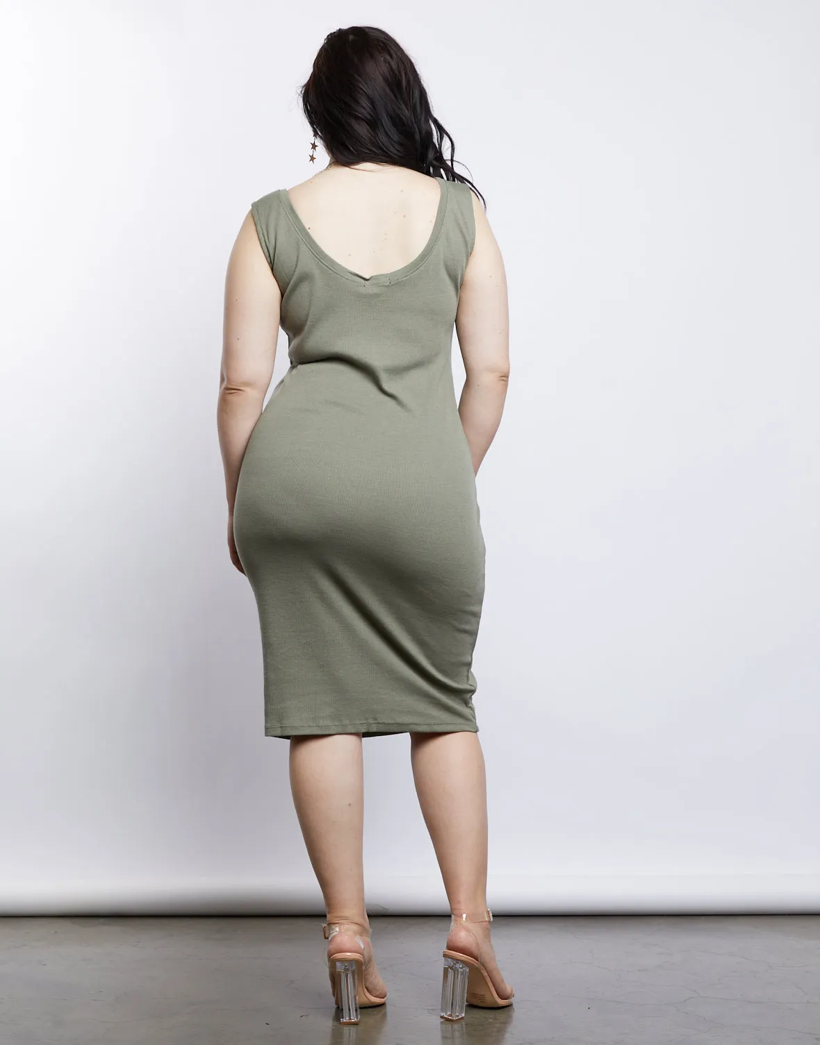 Plus Size California Girl Ribbed Tank Dress