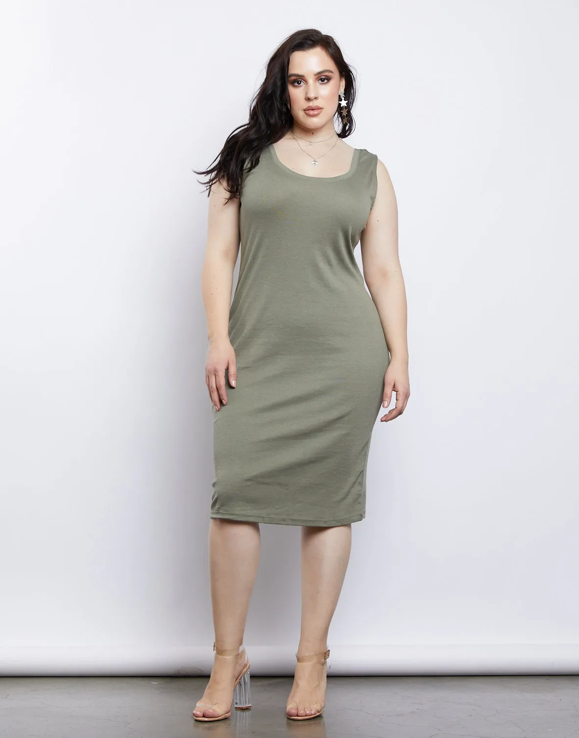 Plus Size California Girl Ribbed Tank Dress