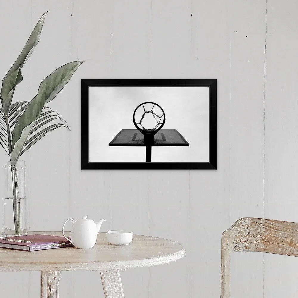 "Basketball hoop." Black Framed Print