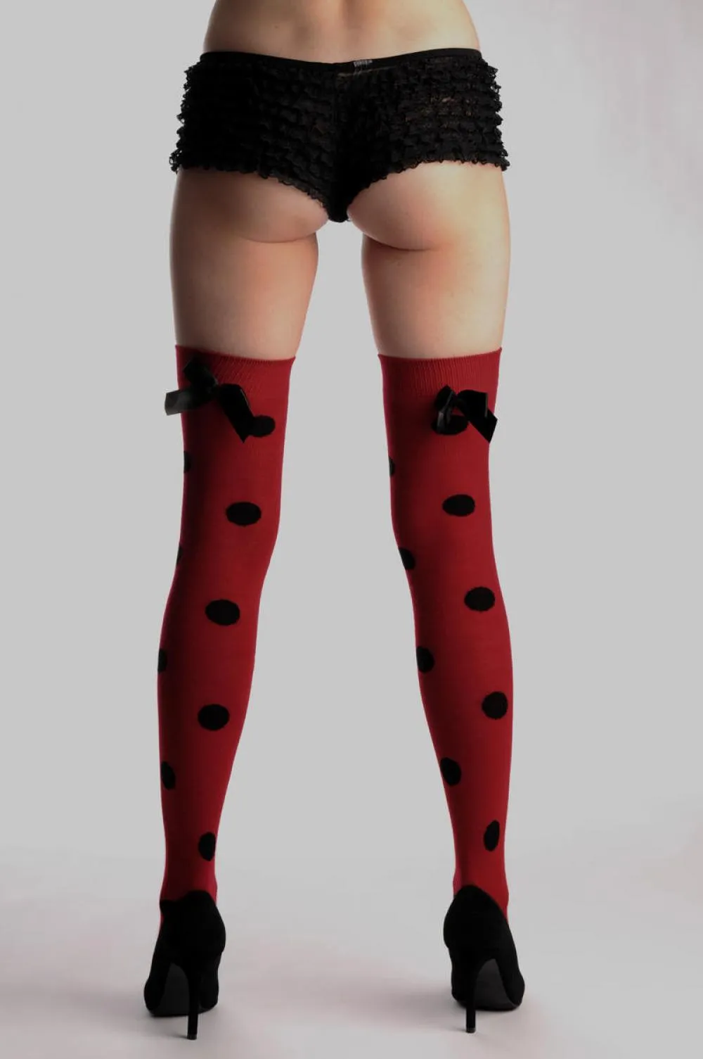 Red Polka Dot With Black Bow Warm Cotton