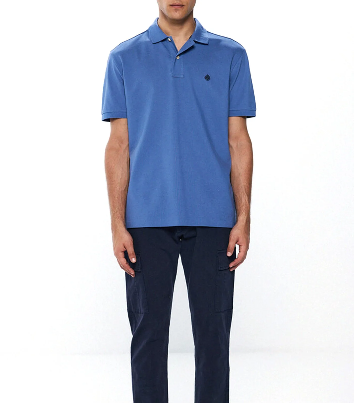 Regular Fit Basic Piqué Polo Blue