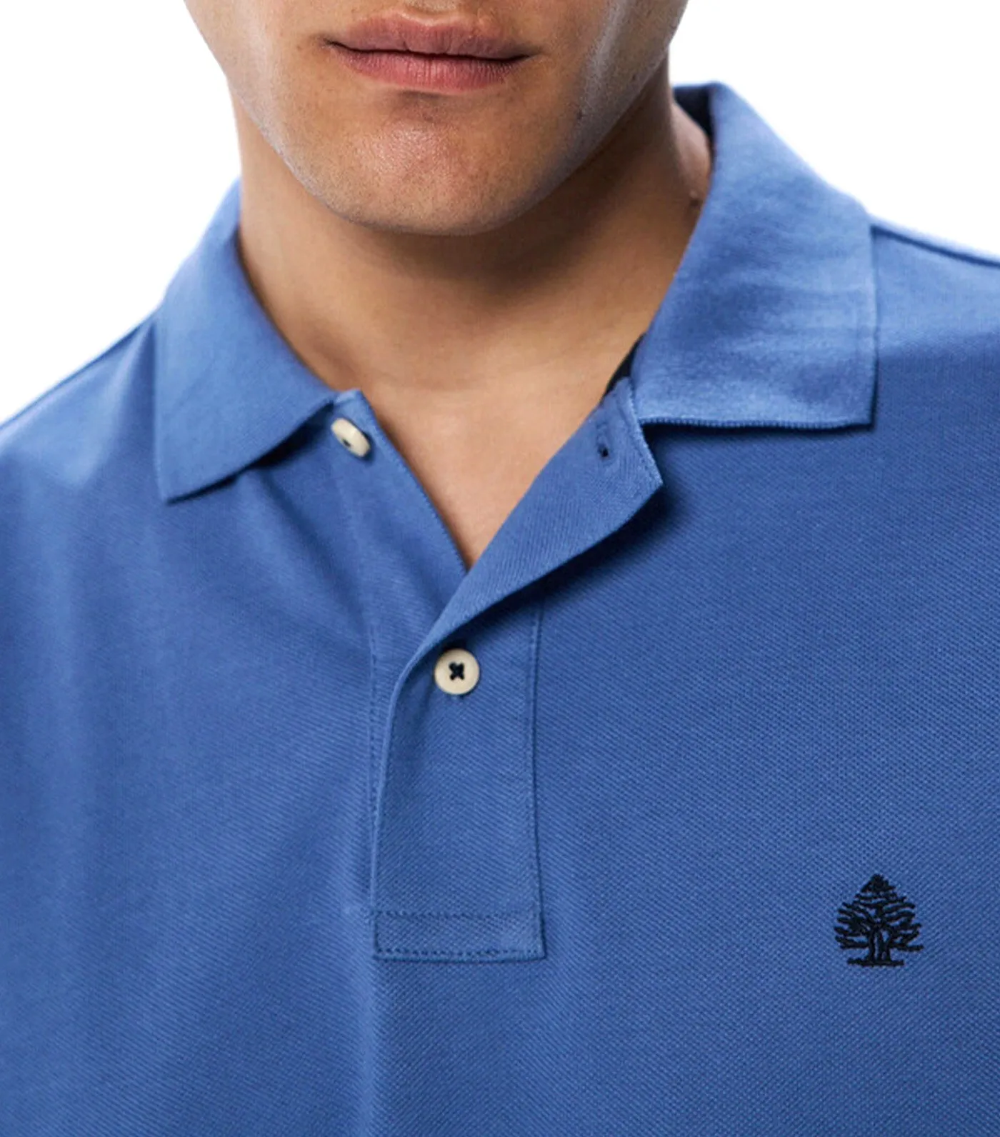 Regular Fit Basic Piqué Polo Blue