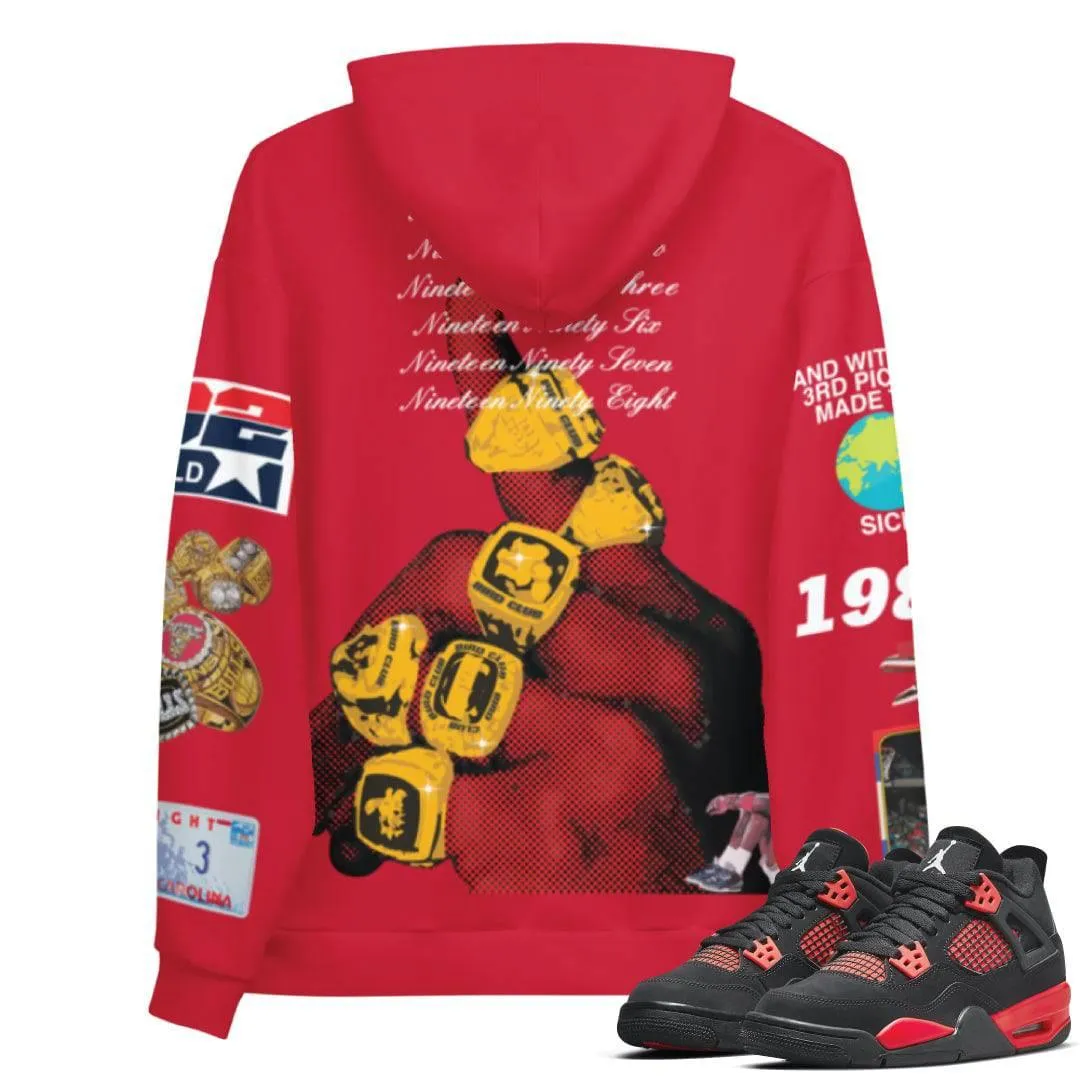 Retro 4 red thunder Hoodie