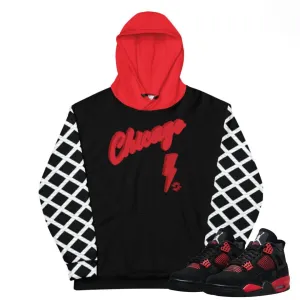 Retro 4 Red Thunder Hoody