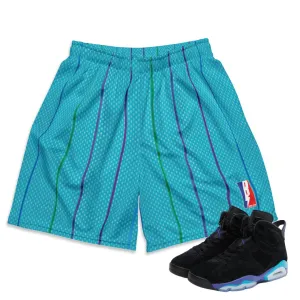 RETRO 6 AQUA HORNETS MESH SHORTS