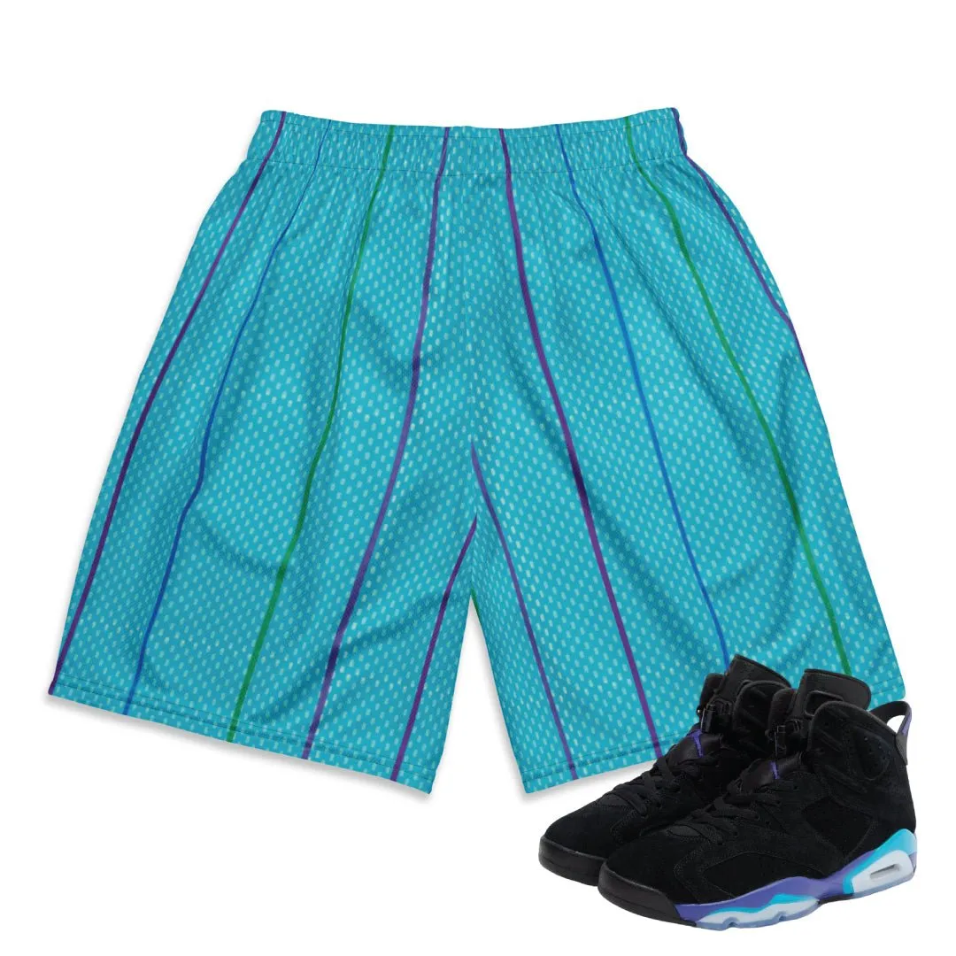 RETRO 6 AQUA HORNETS MESH SHORTS