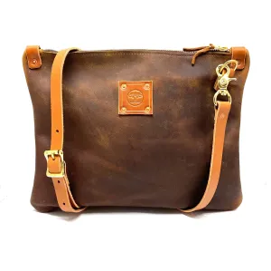 RTS - Leather Messenger Bag in Brown