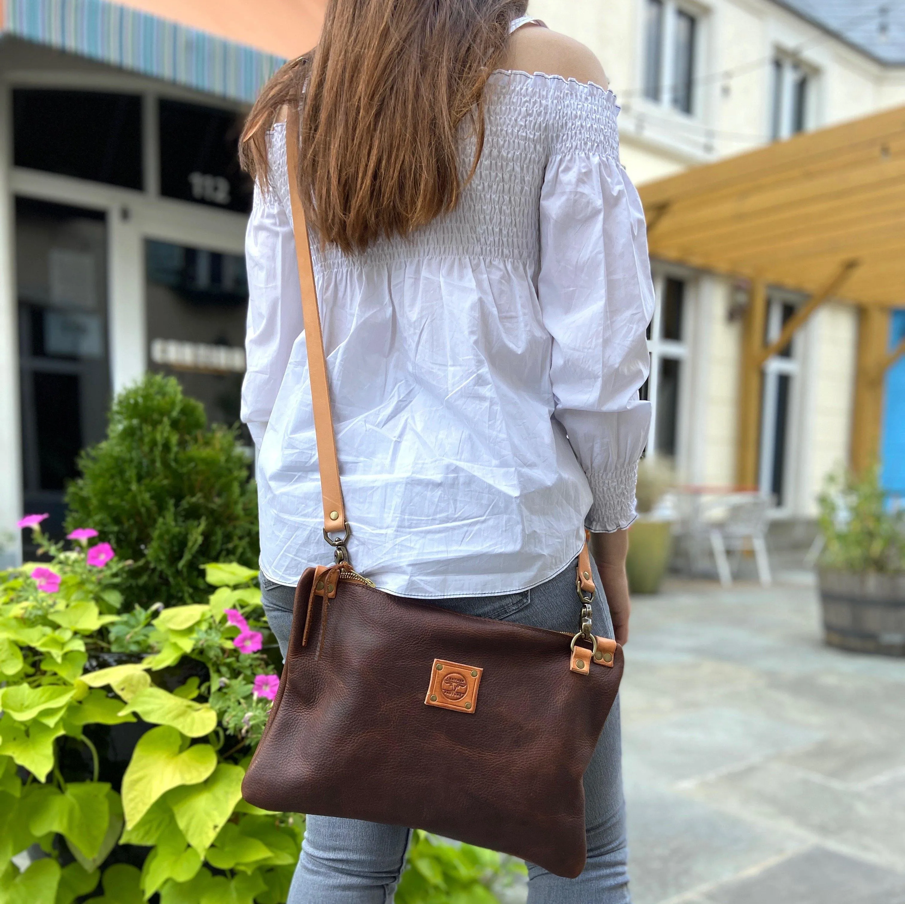 RTS - Leather Messenger Bag in Brown