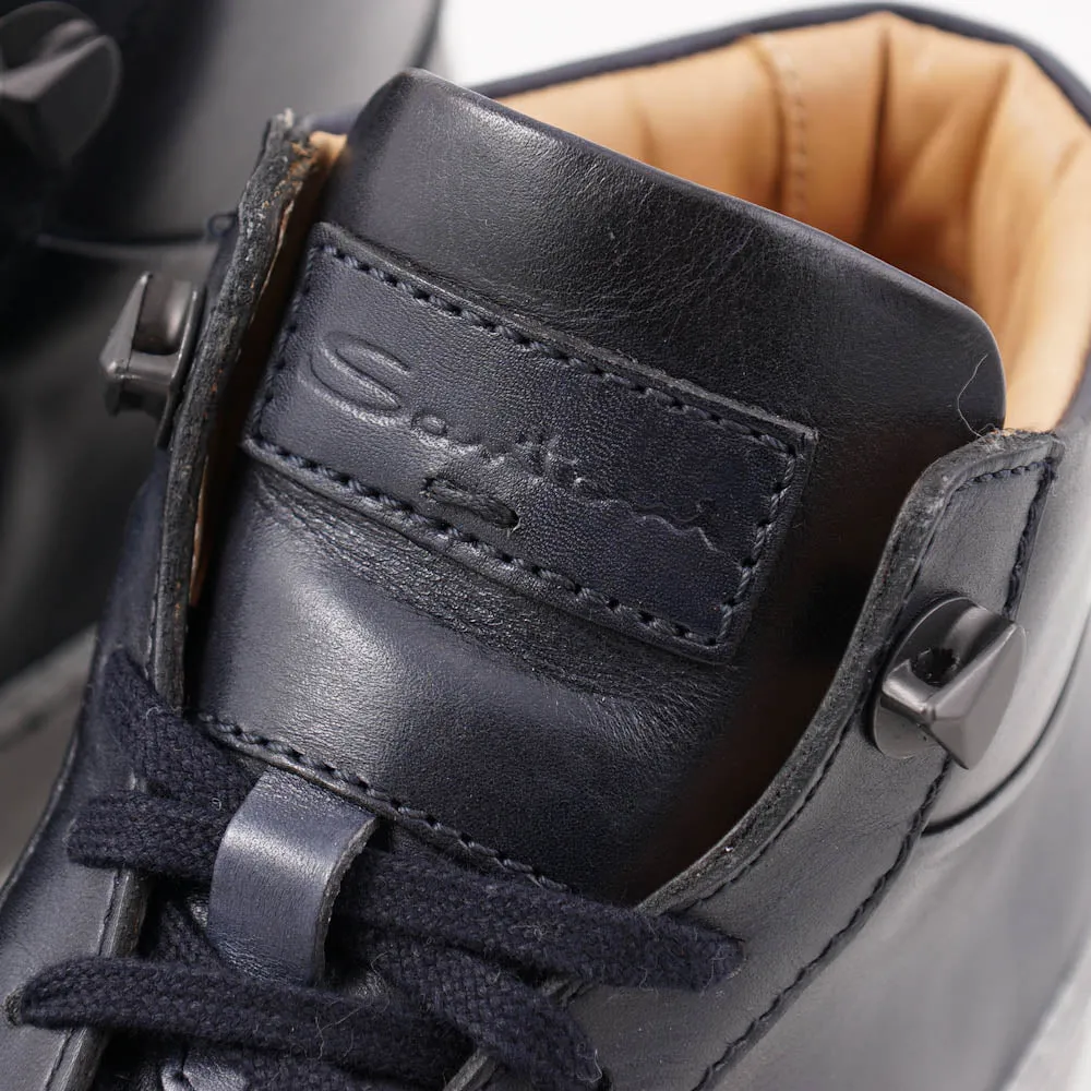 Santoni Mid-Top Sneakers in Dark Blue