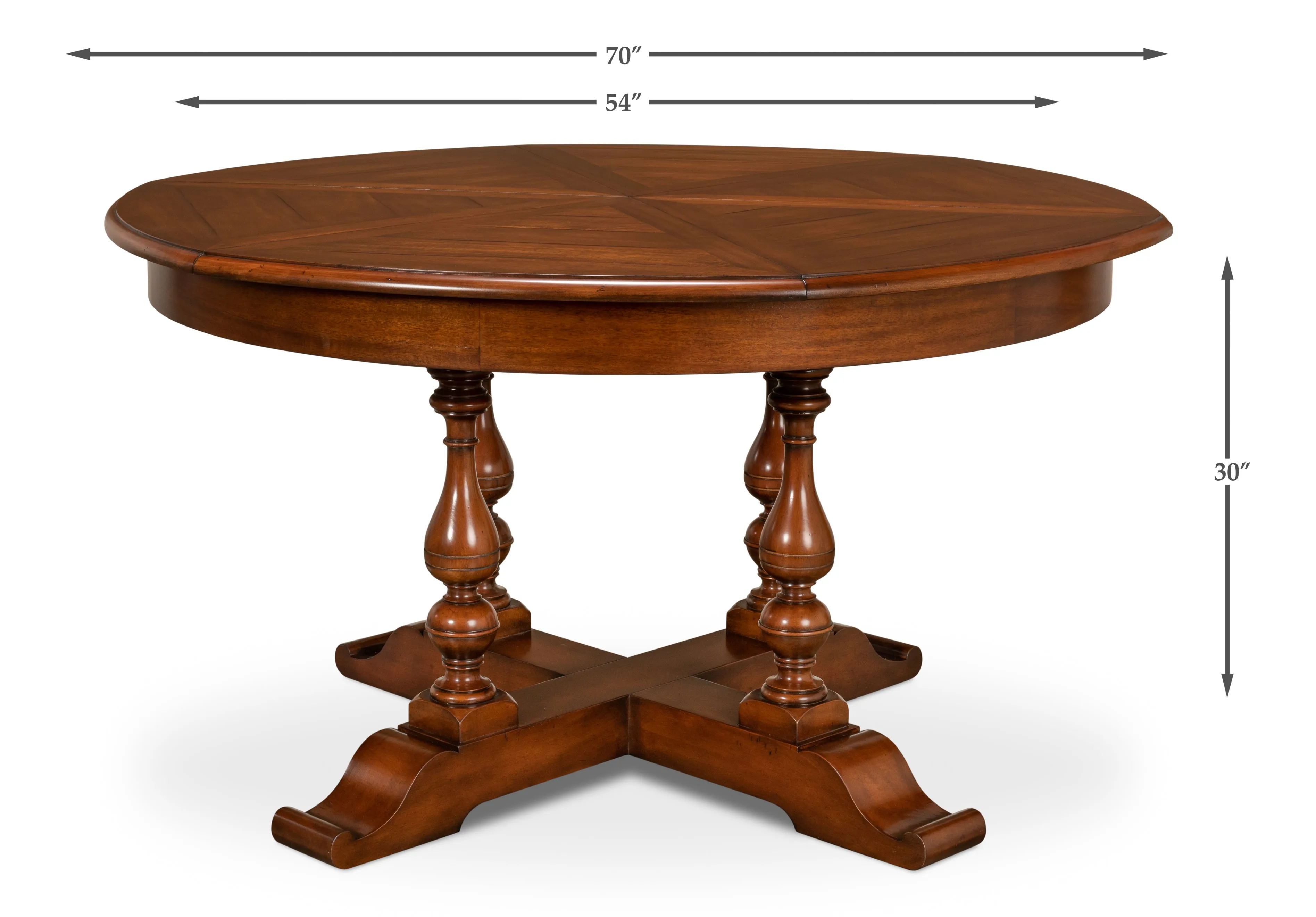 Sarreid - Walnut Jupe Dining Table  Medium - Brown - Traditional