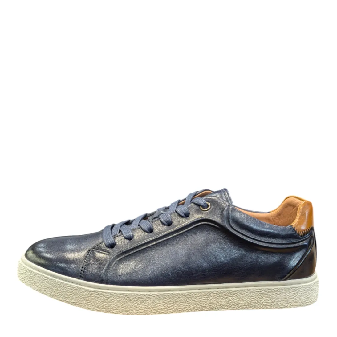 Sergio Duletti Marco Smart Leather Trainers Navy