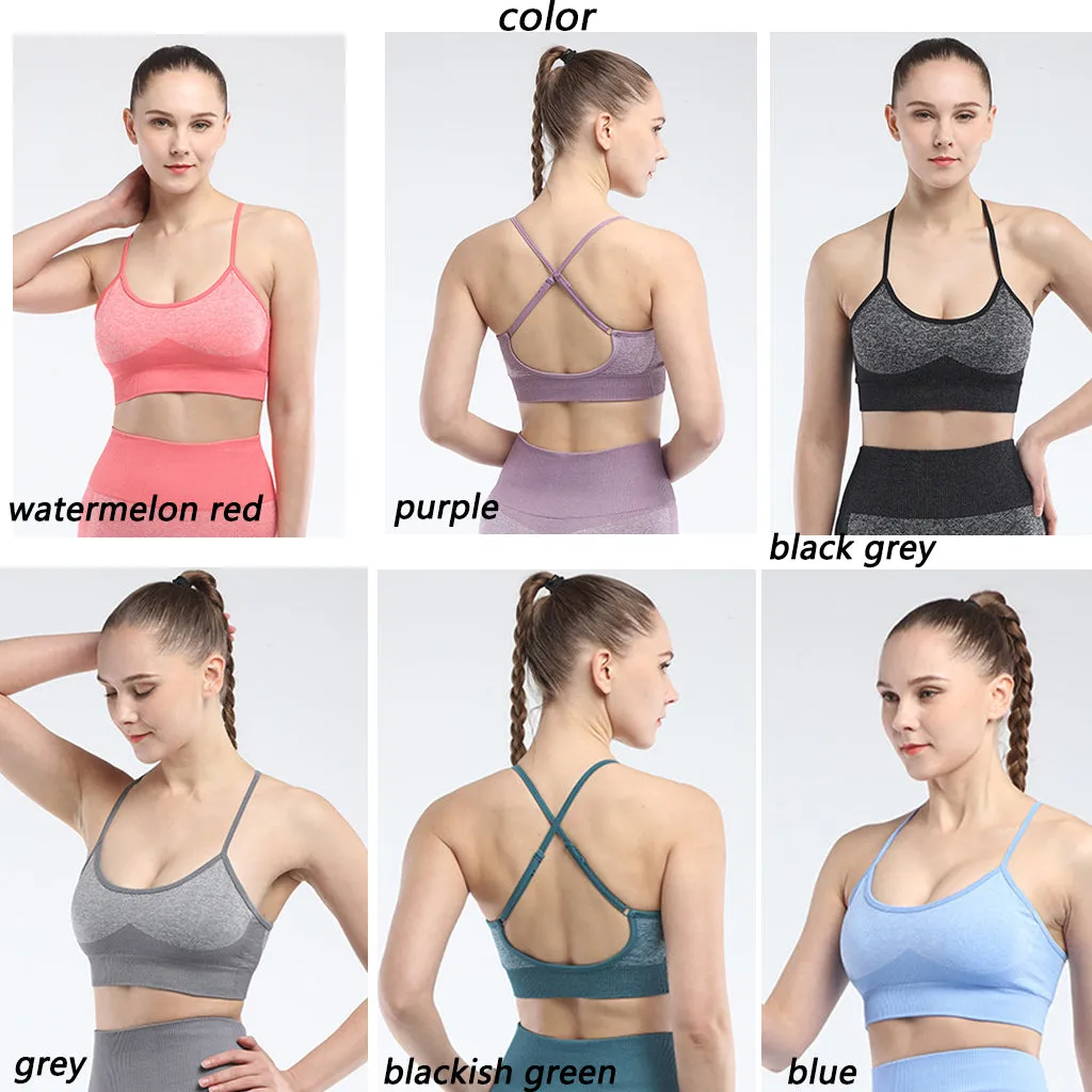 Sports Bra for Women Criss-Cross Back Strappy Longline Yoga Bra   Crop Top Workout Tank