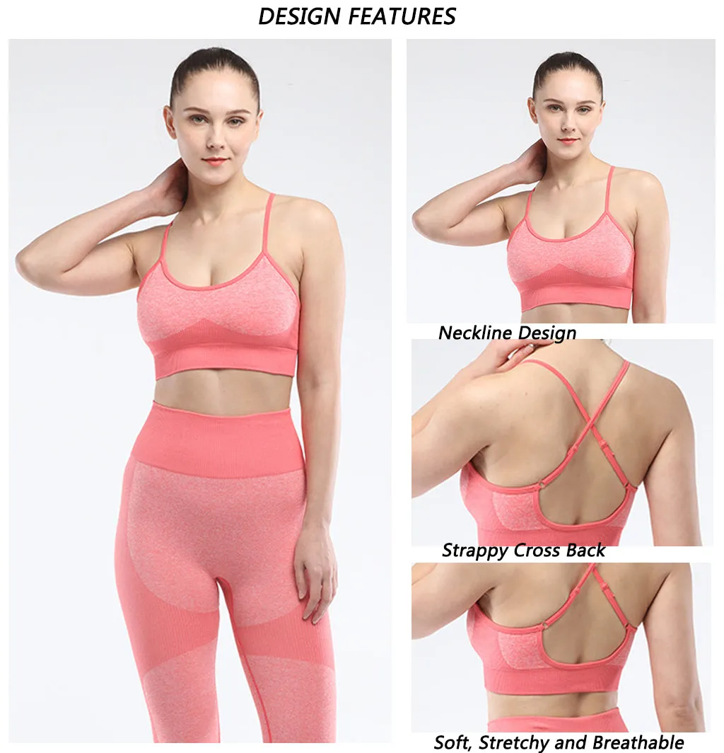 Sports Bra for Women Criss-Cross Back Strappy Longline Yoga Bra   Crop Top Workout Tank