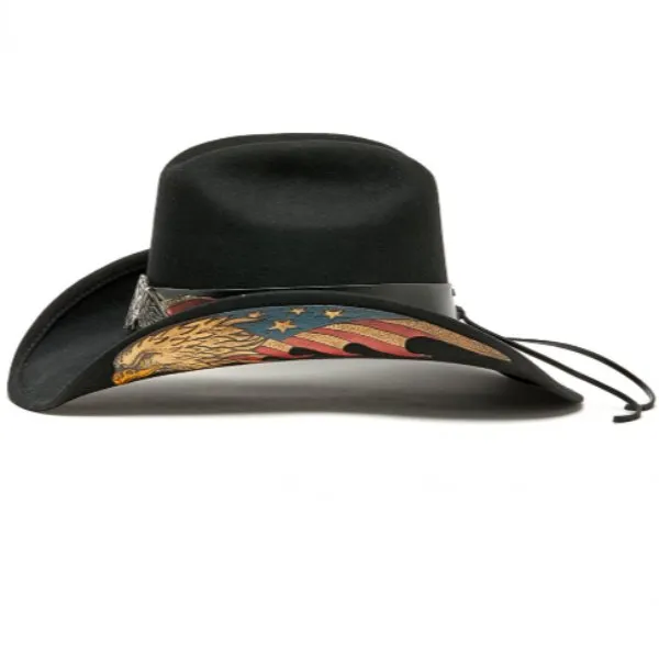 Stampede Felt American Flag Cowboy Hat - Bald Eagle