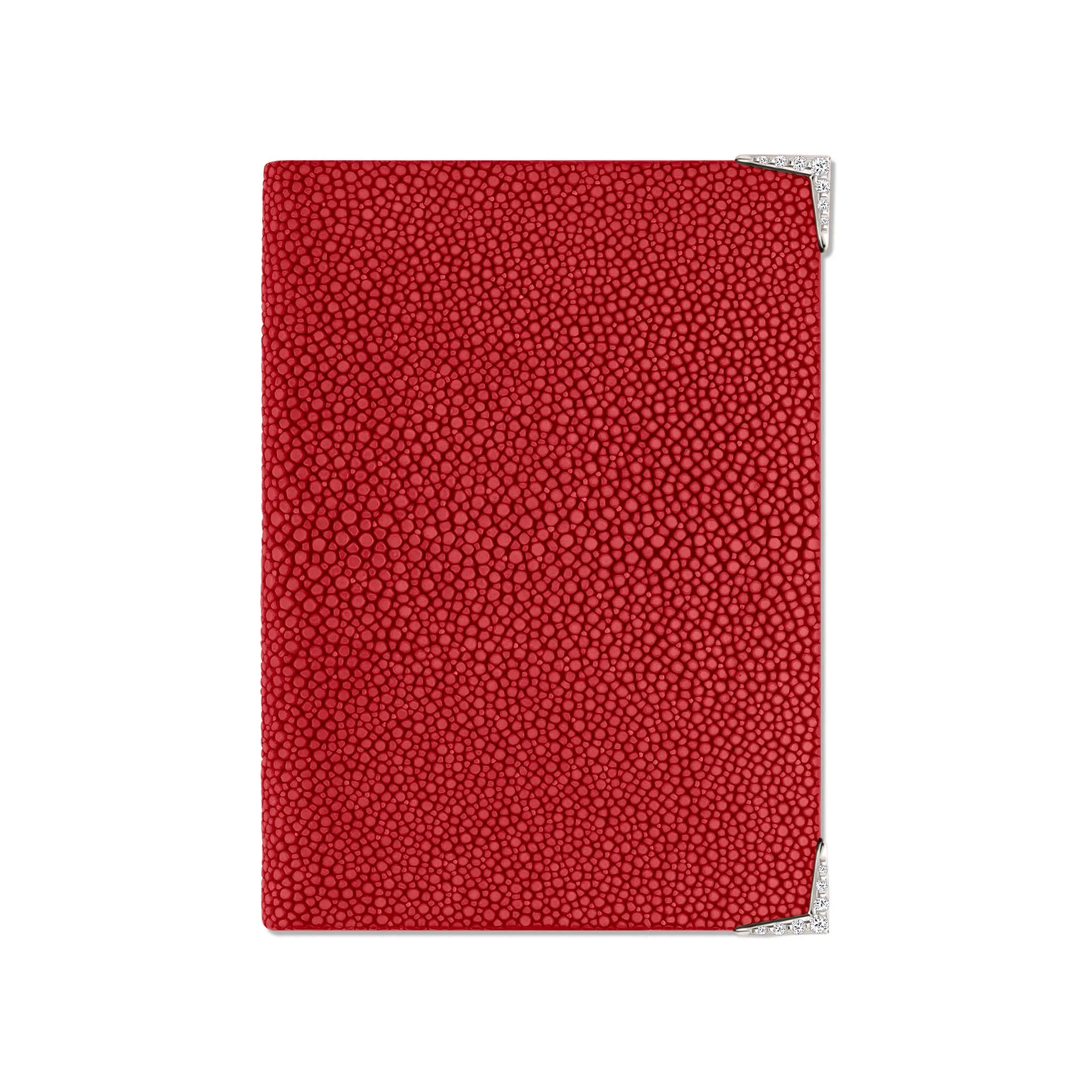 StingHD Diamond-Encrusted White Gold & Dark Red Stingray Leather Wallet