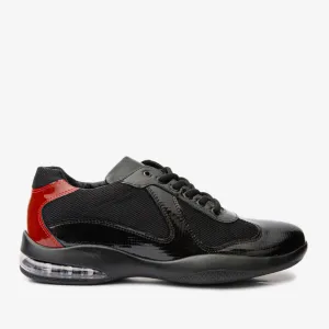 The Zona Black & Red Leather Men Sneaker Final Sale!