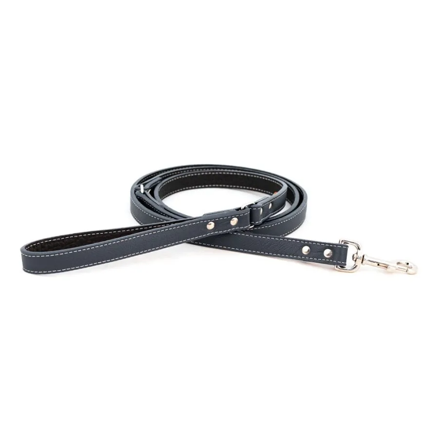 Tuscan Leather Dog Leash Slate Grey