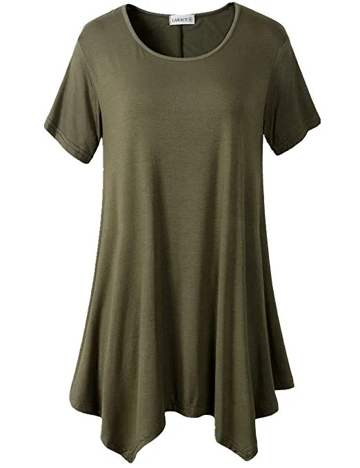 Womens Swing Tunic Tops Loose Fit Comfy Flattering T Shirt