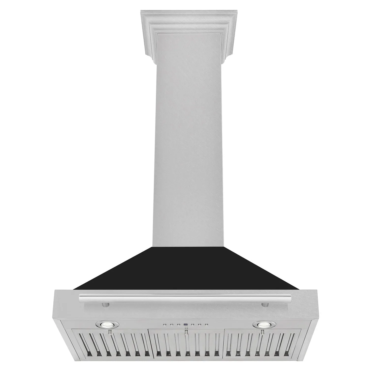 ZLINE 30" DuraSnow® Stainless Steel Range Hood with Black Matte Shell and Stainless Steel Handle